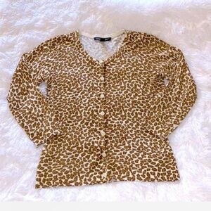 Vintage Y2K Betsey Johnson Leppard print rockabilly cardigan M